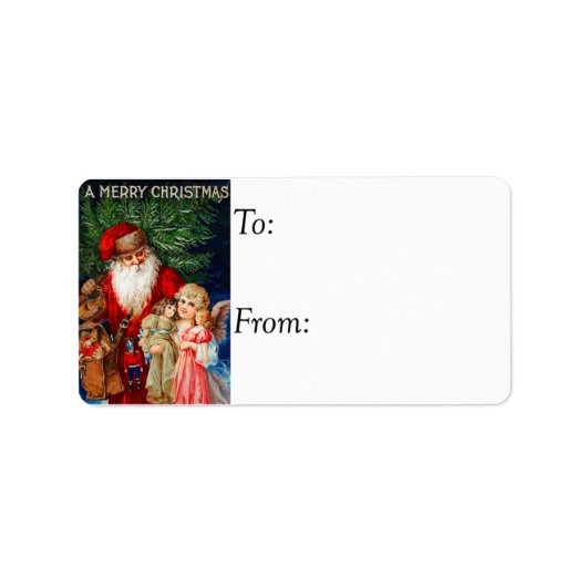 ヴィンテージクリスマスエンジェル&サンタギフトラベル ラベル (正面)