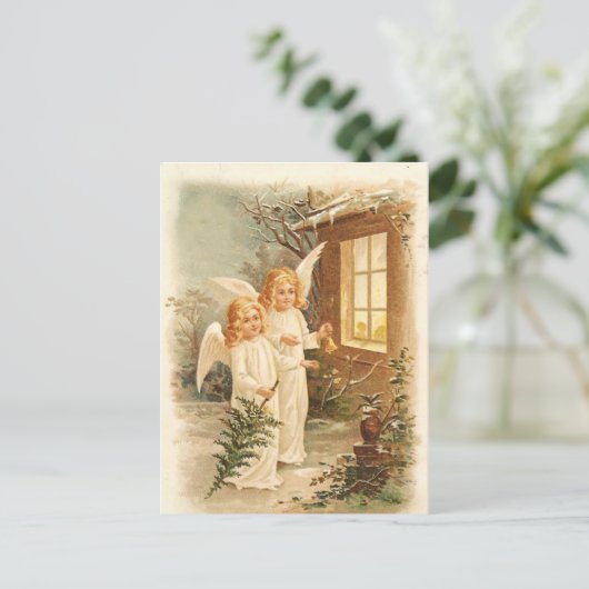 ヴィンテージクリスマスエンジェル シーズンポストカード (スタンド正面)