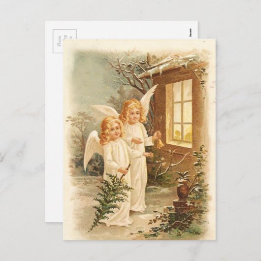 ヴィンテージクリスマスエンジェル シーズンポストカード (正面/裏面)