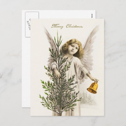 ヴィンテージクリスマスエンジェル シーズンポストカード (正面/裏面)
