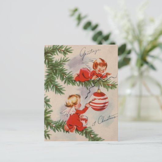 ヴィンテージクリスマスエンジェル シーズンポストカード (スタンド正面)