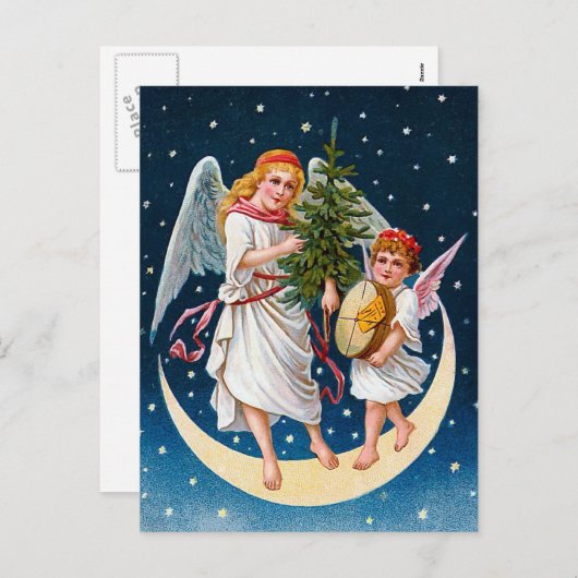 ヴィンテージクリスマスエンジェル シーズンポストカード (正面/裏面)