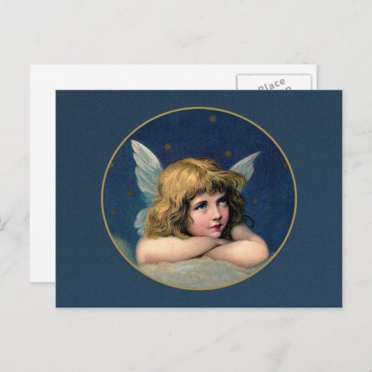 ヴィンテージクリスマスエンジェル シーズンポストカード (正面/裏面)