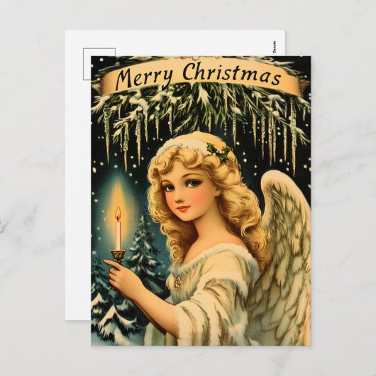 ヴィンテージクリスマスエンジェル シーズンポストカード (正面/裏面)