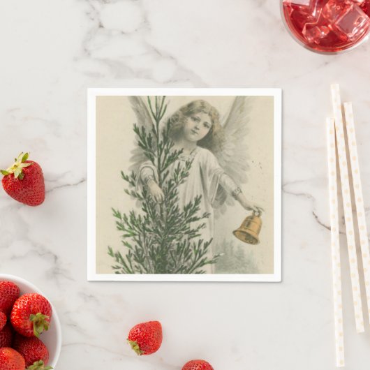 ヴィンテージクリスマスエンジェル スタンダードカクテルナプキン (インサイチュ)