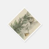 ヴィンテージクリスマスエンジェル スタンダードカクテルナプキン (角)