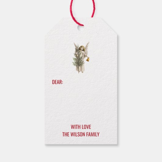 ヴィンテージクリスマスエンジェル&ツリーホリデイ ギフトタグ (裏面)