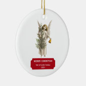 ヴィンテージクリスマスエンジェル&ツリーホリデイ セラミックオーナメント (右)