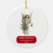 ヴィンテージクリスマスエンジェル&ツリーホリデイ セラミックオーナメント (裏面)