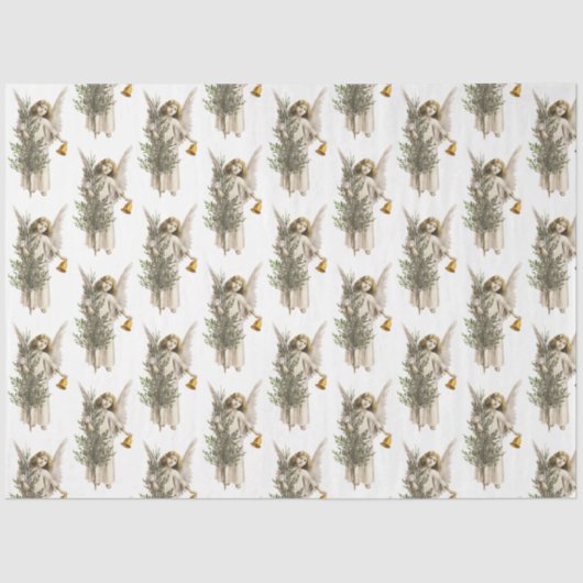 ヴィンテージクリスマスエンジェル&ツリーホリデイ 薄葉紙 (正面)