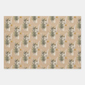 ヴィンテージクリスマスエンジェル&ツリーホリデークラフト ラッピングペーパーシート (正面3)