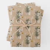 ヴィンテージクリスマスエンジェル&ツリーホリデークラフト ラッピングペーパーシート (インサイチュ)