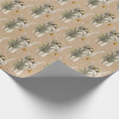 ヴィンテージクリスマスエンジェル&ツリーホリデークラフト ラッピングペーパー (角)