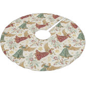 ヴィンテージクリスマスエンジェル ブラッシュドポリエステルツリースカート (アングル)