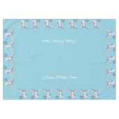 ヴィンテージクリスマスエンジェル&ベツレヘムonライトブルー テーブルクロス (正面(横))