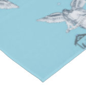 ヴィンテージクリスマスエンジェル&ベツレヘムonライトブルー テーブルクロス (アングル)