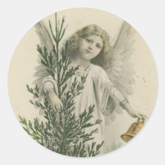 ヴィンテージクリスマスエンジェル ラウンドシール (正面)