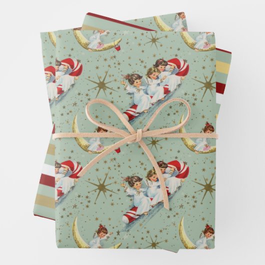 ヴィンテージクリスマスエンジェル ラッピングペーパーシート (インサイチュ)