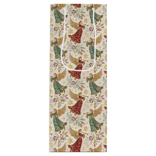 ヴィンテージクリスマスエンジェル ワインギフトバッグ (正面)