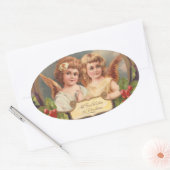 ヴィンテージクリスマスエンジェル 楕円形シール (封筒)