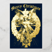 ヴィンテージクリスマスエンジェル 箔シーズンカード (正面)