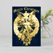 ヴィンテージクリスマスエンジェル 箔シーズンカード (立ち正面)