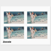 ヴィンテージクリスマスエンジェル 長方形シール (シート)