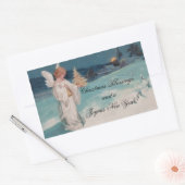 ヴィンテージクリスマスエンジェル 長方形シール (封筒)