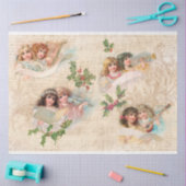 ヴィンテージクリスマスエンジェルw/ミュージカルエフェメラ 薄葉紙 (クラフト)