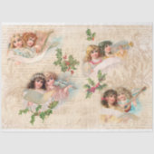 ヴィンテージクリスマスエンジェルw/ミュージカルエフェメラ 薄葉紙 (正面)