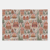 ヴィンテージクリスマスエンボス村 ラッピングペーパーシート (正面)