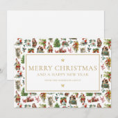 ヴィンテージクリスマスオフィスビジネスカード シーズンカード (正面/裏面)