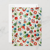 ヴィンテージクリスマスオルメンズイラストレーション シーズンポストカード (正面/裏面)