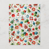 ヴィンテージクリスマスオルメンズイラストレーション シーズンポストカード (正面)