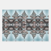 ヴィンテージクリスマスオーナメントとクリスマスツリー ラッピングペーパーシート (正面3)