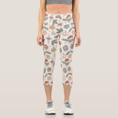 ヴィンテージクリスマスオーナメントと平和サイン カプリレギンス (正面)