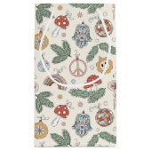 ヴィンテージクリスマスオーナメントと平和サイン スモールペーパーバッグ (裏面)