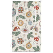 ヴィンテージクリスマスオーナメントと平和サイン スモールペーパーバッグ (正面)