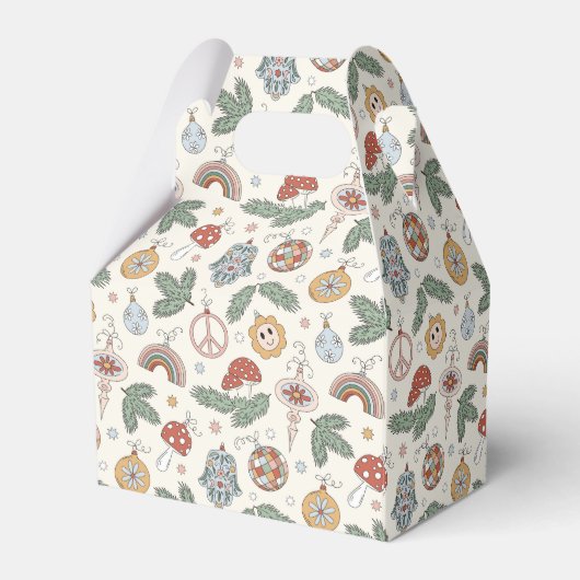 ヴィンテージクリスマスオーナメントと平和サイン フェイバーボックス (裏面サイド)