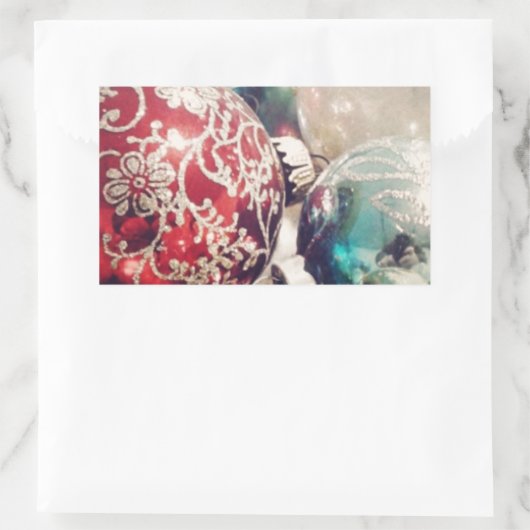 ヴィンテージクリスマスオーナメントはまだ生活 長方形シール (バッグ)