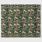 ヴィンテージクリスマスオーナメントイラストレーションパターン ラッピングペーパー (フラット)