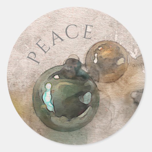 ヴィンテージクリスマスオーナメントウォータークラシックカラーRou ラウンドシール (正面)