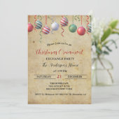 ヴィンテージクリスマスオーナメントエクスチェンジホリデーパーティー 招待状 (スタンド正面)