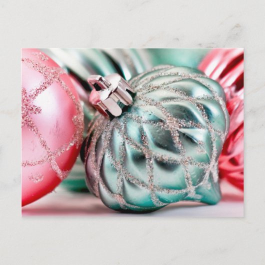 ヴィンテージクリスマスオーナメントオールドファッションドクラシック シーズンポストカード (正面)