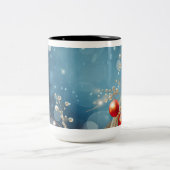 ヴィンテージクリスマスオーナメントコーヒーマグ ツートーンマグカップ (中央)