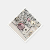 ヴィンテージクリスマスオーナメントスケッチ スタンダードカクテルナプキン (角)