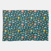 ヴィンテージクリスマスオーナメントパターン キッチンタオル (横)