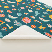 ヴィンテージクリスマスオーナメントパターン シェルパブランケット (3/4)