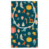 ヴィンテージクリスマスオーナメントパターン スモールペーパーバッグ (裏面)