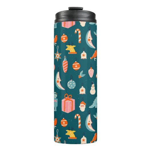 ヴィンテージクリスマスオーナメントパターン タンブラー (正面)